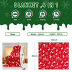 NORD ECO Christmas Throw Blanket, Christmas Decorations Gifts for Women, Sherpa Flannel Fleece Winter Holiday Blanket, Fluffy Cozy Soft Christams Throws for Couch Sofa Bed, Reindeer Stars, 50" X 60"