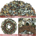 Fall Wreaths for Front Door, 24 inch Fall Hydrangea Wreaths for Front Door Outside Large Artificial Autumn Floral Wreath for Thanksgiving Harvest Christmas Wall Mantel Porch Indoor Outdoor Decor