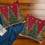 Naqiuli Throw Pillow Covers Christmas Tree Pillow Covers 18x18 Inch Set of 2 Christmas Throw Pillows Decorative Pillow Cases Cushion Covers for Bedroom Livingroom Sofa Farm House