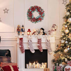 Artificial Christmas Wreath 22inch Christmas Wreaths for Front Door Xmas Red Berry Wreath with Eucalyptus Leaves Pine Needles Red Berries for Wall Farmhouse Window Winter Holidays