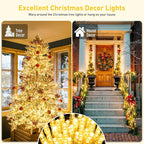 JMEXSUSS 200 LED Christmas Lights Indoor Outdoor, Connectable Warm White Christmas Tree Lights Clear Wire, 66 Ft Twinkle Fairy String Light Plug in for Bedroom Wedding Xmas Tree Decorations