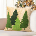 LOOPUINHOM Christmas Tree Pillow Covers 18x18, Embroidered Throw Pillow Covers Decorations Holiday Pillows for Home Couch Sofa Bed Living Room,Gold Crushed Velvet Cushion