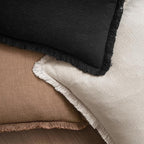 MIULEE Christmas Decorative Lumbar Throw Pillow Covers Neutral Linen Fringe Throw Pillows Set of 2 Natural Beige Boho Farmhouse Cushion Covers for Couch Sofa Bed Living Room Home Decor 12x20 Inch