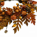 WreathDream 20 inch Fall Wreath Autumn Oak Leaves Wreath with Cape Gooseberry,Oak Leaf,Acorn,Berry,Pine Cone for Front Door Farmhouse Indoor Outdoor Festival Home Decor