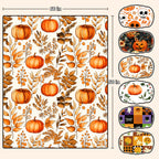 ROMROL Halloween Throw Blanket, Fall Throw Blankets, Fuzzy Fluffy Cozy Soft Throws, Pumpkin Leaves, Fleece Flannel Plush Blanket Halloween Fall Decor for Couch Bed Sofa (50" x 60")