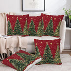 Naqiuli Throw Pillow Covers Christmas Tree Pillow Covers 18x18 Inch Set of 2 Christmas Throw Pillows Decorative Pillow Cases Cushion Covers for Bedroom Livingroom Sofa Farm House