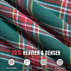Green Tartan Plaid Christmas Decorative Throw Pillow Covers 18x18 Set of 2, Green Farmhouse Christmas Decor Buffalo Plaid Pillows for Couch & Living Room, Traditional Country Xmas Decorations