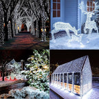 175Ft Christmas Lights Outdoor, 500 LED Christmas String Lights with 8 Modes, Timer, Waterproof Fairy Twinkle Light for Party, Garden, Patio, Home, Weddings, Holiday, XmasTree Decorations (White)