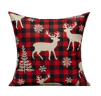 VAKADO Christmas Throw Pillow Covers Decorations Outdoor 18x18 Set of 4 Farmhouse Buffalo Check Xmas Red Deer Cushion Cases Winter Living Room Snow Holiday Home Decor for Couch Porch Indoor Navidad