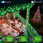 350LED Christmas Lights Indoor Outdoor, 90ft 12 Modes Green LED String Lights with Timer Dimmable, Waterproof Christmas Tree Lights for Xmas Patio Yard Fence Balcony Garden Party Decor Green