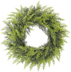 Real Touch Artificial Cedar Wreath 24" Fake Christmas Wreaths for Front Door Faux Pine Greenery Wreaths for Home,Window,Table,Mantle,Wall,Indoor,Outdoor Xmas Decorations