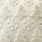 OTOSTAR Set of 2 Christmas Throw Pillow Covers 12x20 Inch, Soft Plush Faux Fur Christmas Tree Snowflake Winter Holiday Xmas Decorative Lumbar Cushion Cover Cases for Sofa Couch Bed Living Room, Beige