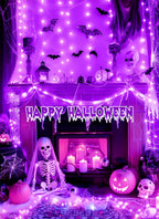 Minetom Halloween Fairy Lights - 20 LED Battery Operated String Lights, 7 FT, Purple, 5 Pack, Indoor Decoration