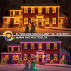 Outdoor Christmas Lights, 600LEDs 197FT Christmas Tree String Lights, IP67 Waterproof 11 Modes Warm and Multicolor Holiday Lights with Remote for House Yard Xmas Decorations