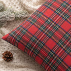 MIULEE Christmas Set of 2 Scottish Tartan Plaid Throw Pillow Covers Farmhouse Classic Decorative Outdoor Square Cushion Cases for Home Decor Sofa Couch 18x18 Inch, Red