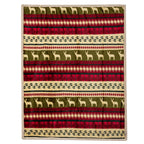 PAVILIA Premium Christmas Sherpa Throw Blanket, Green Red Cabin Design with Reindeer Print, Ultra Soft Reversible Fleece & Sherpa 50x60 Cozy Winter Blanket, Cozy Christmas & Holiday Decor