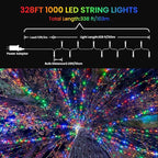 Color Changing Christmas Lights, 338ft 1000 LED Warm White & Multicolor Christmas String Lights with Remote, 11 Modes Fairy Twinkle Lights for Party Garden Holiday Weddings Xmas Tree Decorations