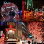 LAMPHOME 66ft Christmas Decorative Mini Lights,200 LED Transparent Wire Fairy Starry String Lights Plug in, 11 Lighting Modes, for Indoor Outdoor Xmas Tree Wedding Party Decoration (Red)