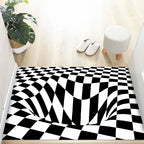 VIKAMA 3D Dizziness Crystal Velvet Floor Mat  Durable and Easy to Clean Anti-Slip Mat for Home Decoration  Entry Door Mat