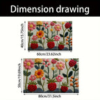 VIKAMA2D Garden Flower Doormat Rug For Bedroom Living Room Carpet Fireplace Floor Mat Kitchen Rug Non-slip Bathroom Mat Home Dec