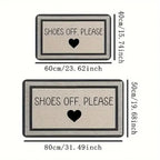 VIKAMA SHOES OFF PLEASE Printed Rug, Dirt-Resistant and Easy-Clean Entrance Mat for Hallways and Bedroom Doorways Home Decor