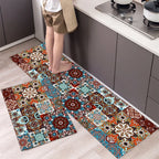 VIKAMA 1/2PCS Kitchen Oil-Resistant Floor Mat, Bathroom Absorbent Quick-Drying Carpet, Anti-Slip Doormat For Home Decoration