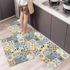 VIKAMA 1/2PCS Kitchen Oil-Resistant Floor Mat, Bathroom Absorbent Quick-Drying Carpet, Anti-Slip Doormat For Home Decoration