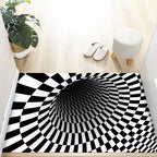 VIKAMA 3D Dizziness Crystal Velvet Floor Mat  Durable and Easy to Clean Anti-Slip Mat for Home Decoration  Entry Door Mat