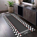 VIKAMA Track Design Carpet Durable Non-Slip Home Decor for Living Room, Bedroom, Kitchen, Hallway - Durable Polyester Fibre Mat