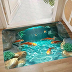 Sharks Glacier Door Mat Non-Slip Bathroom Floor Mat Microfiber Absorbent Machine Washable Mat for Bedroom Living Room Entrance