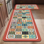 VIKAMA 1/2PCS Kitchen Oil-Resistant Floor Mat, Bathroom Absorbent Quick-Drying Carpet, Anti-Slip Doormat For Home Decoration