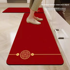 VIKAMA Diatomaceous Earth Kitchen Floor Mats New Chinese Non-slip Dirt-resistant Cuttable Carpet Red Entrance Bathroom Mat