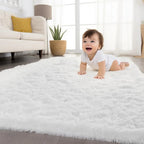 VIKAMA Living Room Carpet, Bedroom Soft Fluffy Plush Floor Mat, Kindergarten Children's Room, Dormitory, Home Decoration