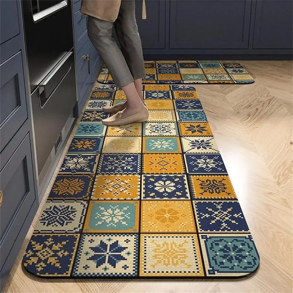 VIKAMA 1/2pcs Kitchen Floor Mat, Anti-Slip And Easy To Maintain, Home Decoration, Entrance Porch Carpet, Living Room Floor Mat