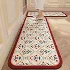 VIKAMA 1/2PCS Kitchen Oil-Resistant Floor Mat, Bathroom Absorbent Quick-Drying Carpet, Anti-Slip Doormat For Home Decoration