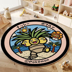 VIKAMA Cartoon Round Carpet Gaming Computer Chair Floor Mat Girly Room Mat Bedroom Carpet Stain Resistant Home Decoration