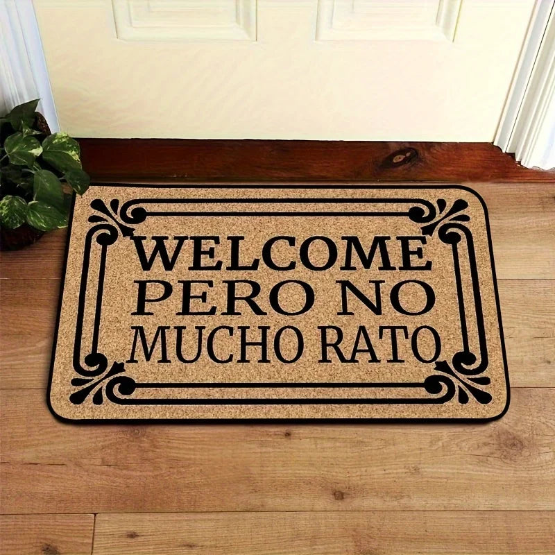 VIKAMA Coffee-Colored Floral Pattern Simple Door Mat, Home Entrance Carpet, Interior Decoration, Simple Home Decoration