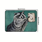VIKAMA Gray Raccoon Tissue Carpet Cute Doormat Waterproof and Anti-fouling Outdoor Carpet Welcome Mat Rug For Bedroom Home Decor