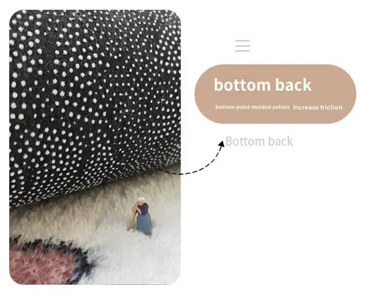 VIKAMA Cute Angel Rabbit Imitation Cashmere Carpet Decoration Living Room Floor Mat Mirror Front Blanket Doormat Rug For Bedroom