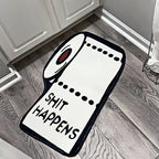 VIKAMA 50x80cm Shit Happen Personality Carpet Creative Floor Mat Rug For Bedroom Carpet For Live Room Funny Carpet Home Decorati