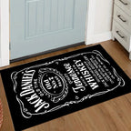 Fender Logo Carpet - Black White Guitar Rug Music Room Decor Doormat for Musician Home Studio Entryway Mat Easy To Clean Fashion