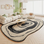 VIKAMA Green Carpet Living Room Shaped Cream Style 2025 New Plush Irregular Bedroom Bedside Floor Mats Home Decoration