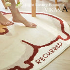 VIKAMA Cartoon Corgi Carpet Warm Touch Soft Bathroom Floor Mat Absorbent Foot Mat Living Room Bedroom Rug Doormat Home Dec