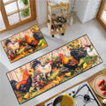 VIKAMA 1/2 pcs Rooster Kitchen Rug Home Decor, Rustic Farmhouse Style Decorative Kitchen Mat, Non-slip Corridor Foot Mat