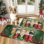 VIKAMA Christmas Carpet Cute 5 Kittens Floor Mat Door Mat Soft Welcome Carpet Living Room Carpet Rug For Bedroom Home Decoration