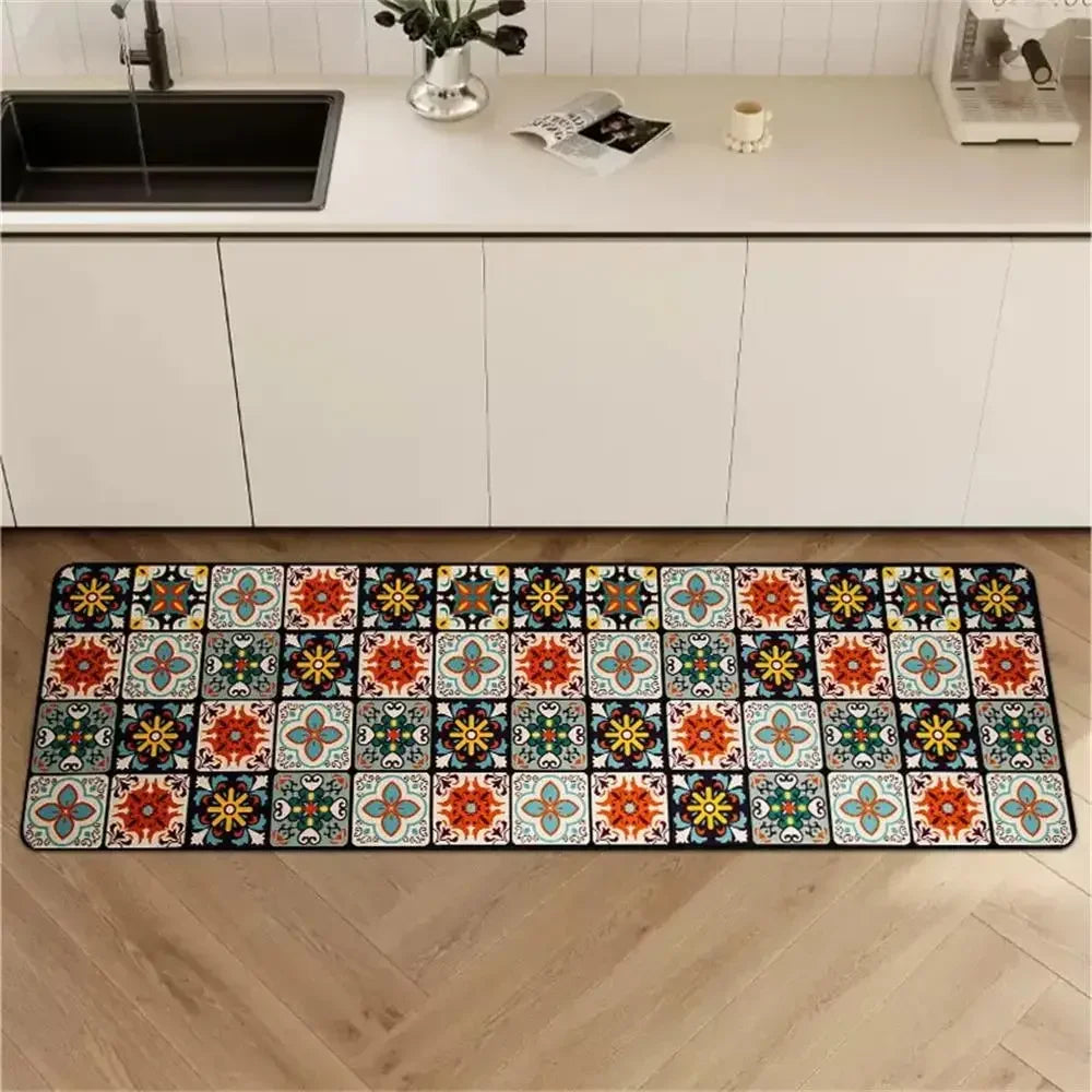 VIKAMA 1/2pcs Kitchen Floor Mat, Anti-Slip And Easy To Maintain, Home Decoration, Entrance Porch Carpet, Living Room Floor Mat