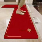 VIKAMA Diatomaceous Earth Kitchen Floor Mats New Chinese Non-slip Dirt-resistant Cuttable Carpet Red Entrance Bathroom Mat