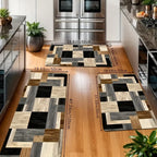 VIKAMA Geometric Patchwork Floor Mat Kitchen Rug Soft Door Mat Welcome Mat Living Room Carpet Rug For Bedroom Home Decoration