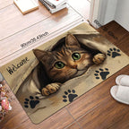 VIKAMA Cartoon Cute Cat Carpet Soft Doormat Welcome Mat Living Room Carpet Kitchen Rug Rug For Bedroom Outdoor Carpet Home Dec
