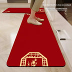 VIKAMA Diatomaceous Earth Kitchen Floor Mats New Chinese Non-slip Dirt-resistant Cuttable Carpet Red Entrance Bathroom Mat